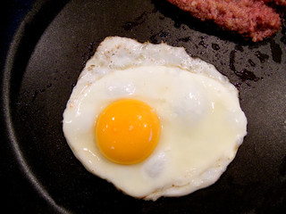 fried egg in a frying pan, sweden, stockholm, europe, nacka