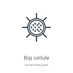 Obraz premium Big cellule icon. Thin linear big cellule outline icon isolated on white background from human body parts collection. Line vector big cellule sign, symbol for web and mobile