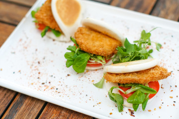 Chicken dish on a restaurant table