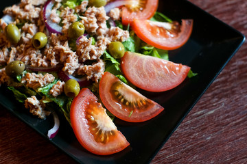 Chicken dish on a restaurant table
