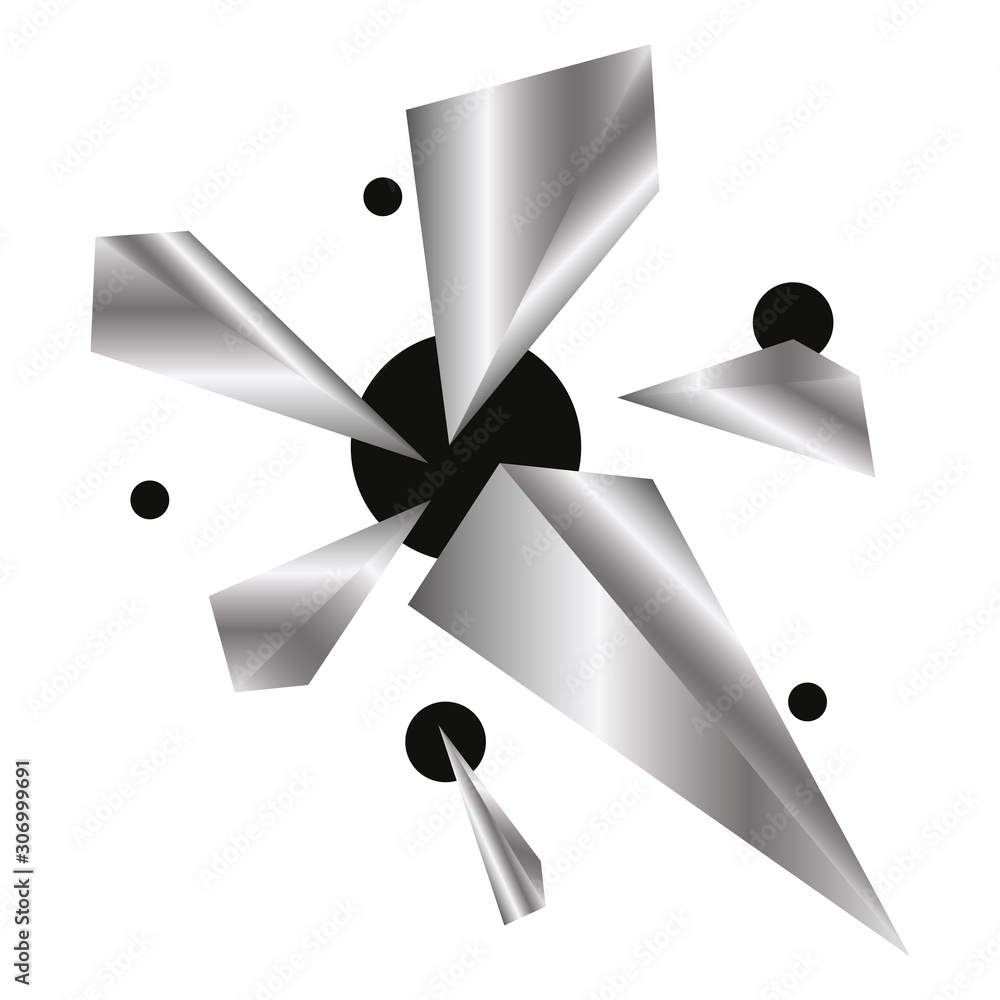 Poster concept gray polygon dynamic modern style template