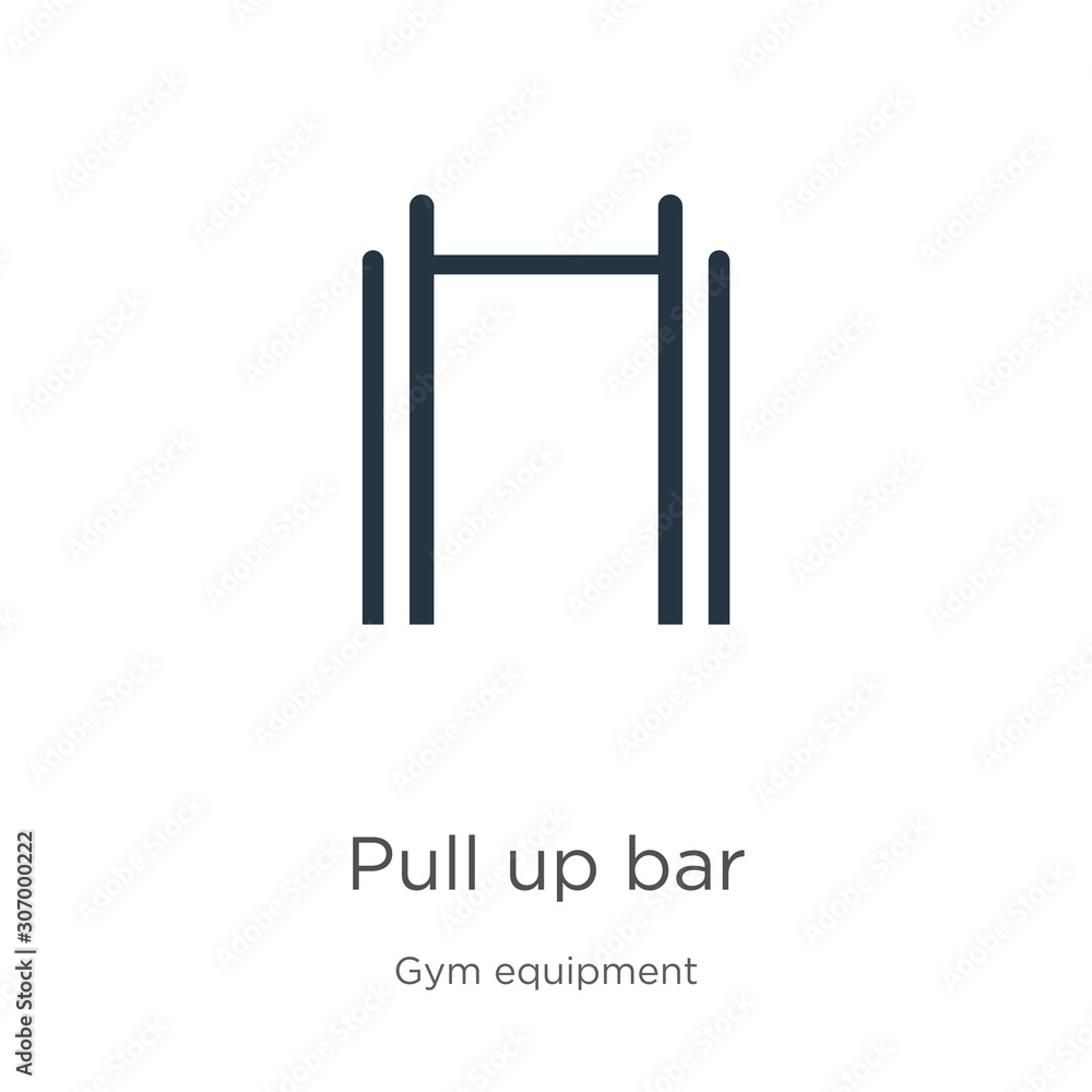 Aufkleber pull up bar icon. thin linear pull up bar outline icon isolated on white background from gym equipme