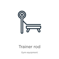 Trainer rod icon. Thin linear trainer rod outline icon isolated on white background from gym and fitness collection. Line vector trainer rod sign, symbol for web and mobile