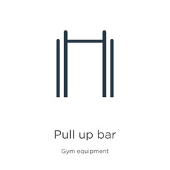 Pull up bar icon. Thin linear pull up bar outline icon isolated on white background from gym equipment collection. Line vector pull up bar sign, symbol for web and mobile