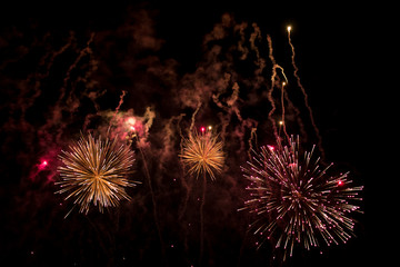 Fireworks overlay for holiday backgrounds with copy-space.