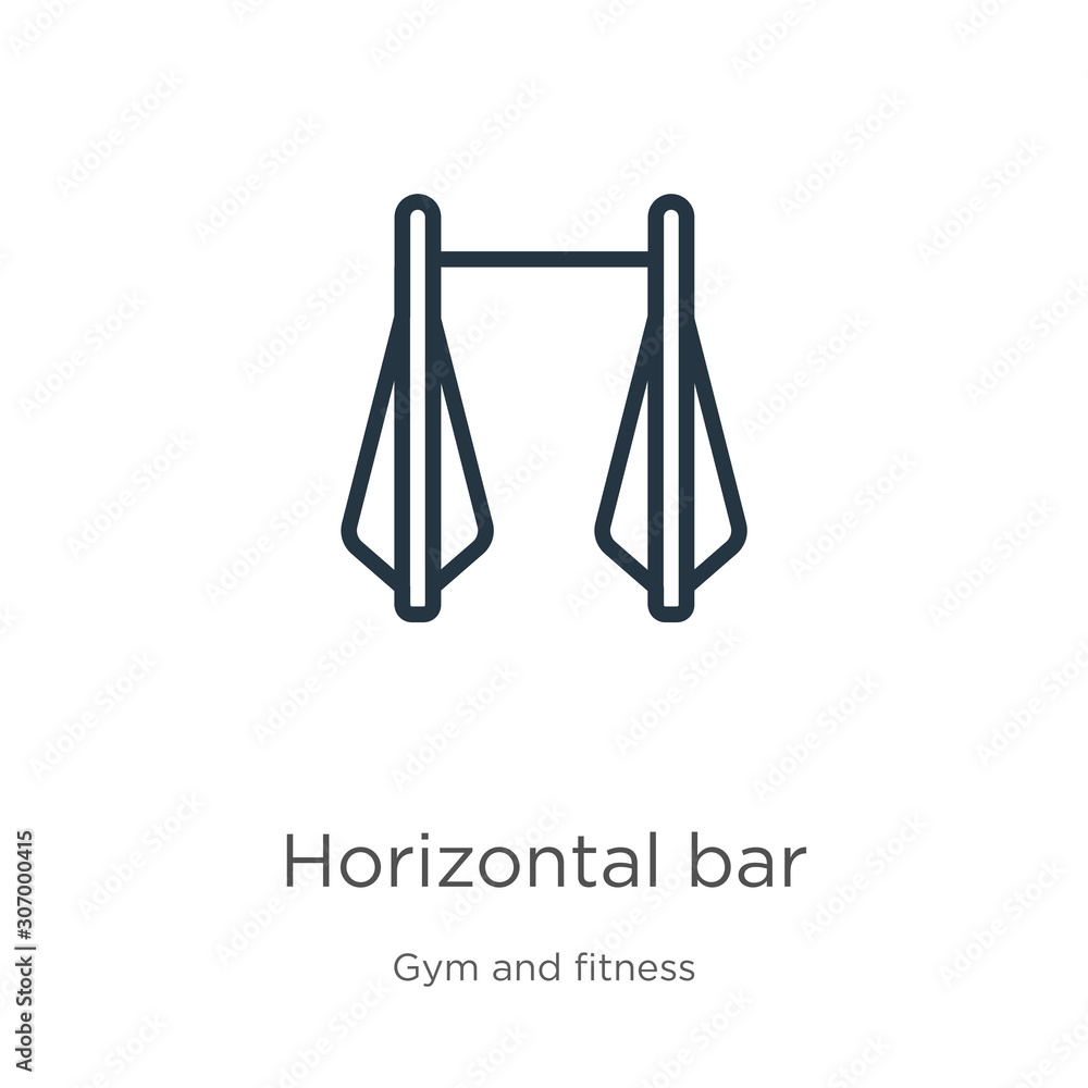 Poster horizontal bar icon. thin linear horizontal bar outline icon isolated on white background from gym a