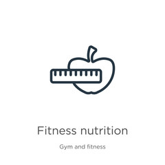 Fototapeta premium Fitness nutrition icon. Thin linear fitness nutrition outline icon isolated on white background from gym and fitness collection. Line vector fitness nutrition sign, symbol for web and mobile