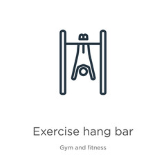 Exercise hang bar icon. Thin linear exercise hang bar outline icon isolated on white background from gym and fitness collection. Line vector exercise hang bar sign, symbol for web and mobile