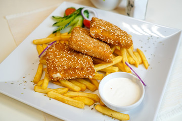 Chicken dish on a restaurant table