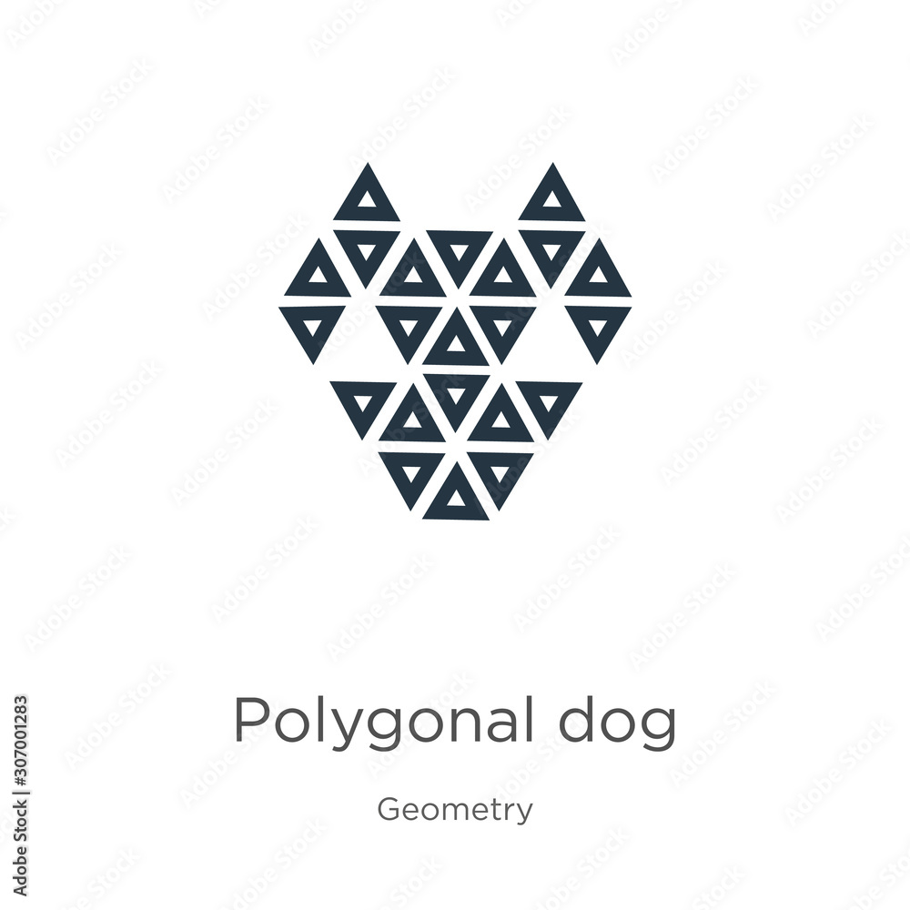 Poster polygonal dog icon. thin linear polygonal dog outline icon isolated on white background from geometr