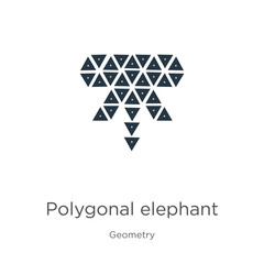 Polygonal elephant icon. Thin linear polygonal elephant outline icon isolated on white background from geometry collection. Line vector polygonal elephant sign, symbol for web and mobile