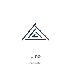 Line icon. Thin linear line outline icon isolated on white background from geometry collection. Line vector line sign, symbol for web and mobile