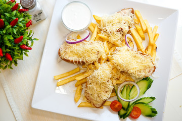 Chicken dish on a restaurant table