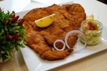 Chicken dish on a restaurant table