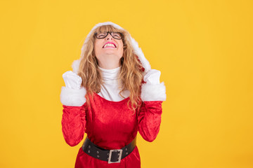 santa claus woman isolated with expression of success and happiness