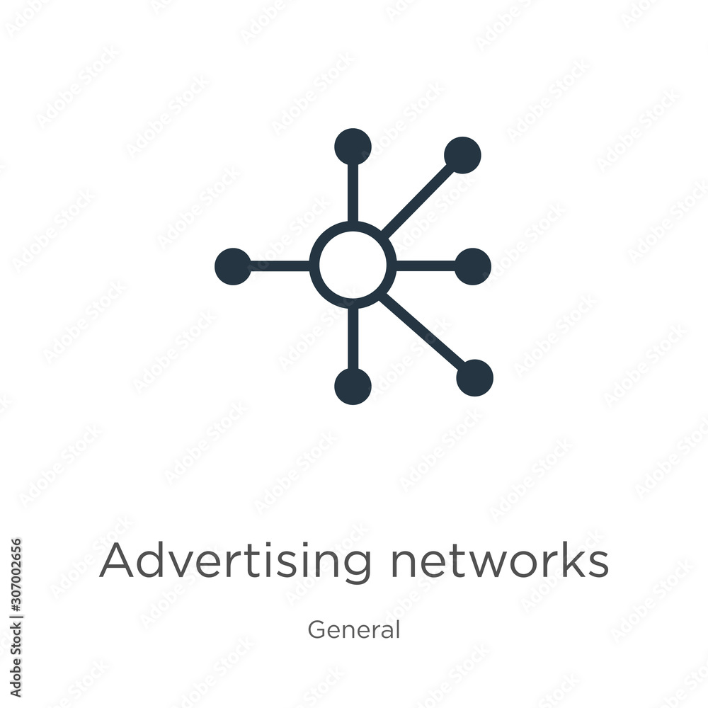 Poster advertising networks icon. thin linear advertising networks outline icon isolated on white backgroun