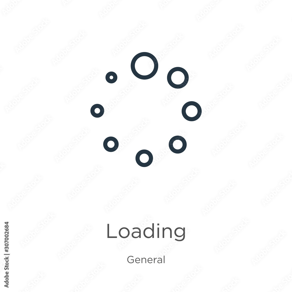 Aufkleber loading icon. thin linear loading outline icon isolated on white background from ui collection. line