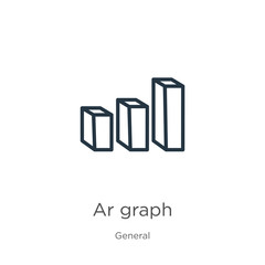 Ar graph icon. Thin linear ar graph outline icon isolated on white background from general collection. Line vector ar graph sign, symbol for web and mobile