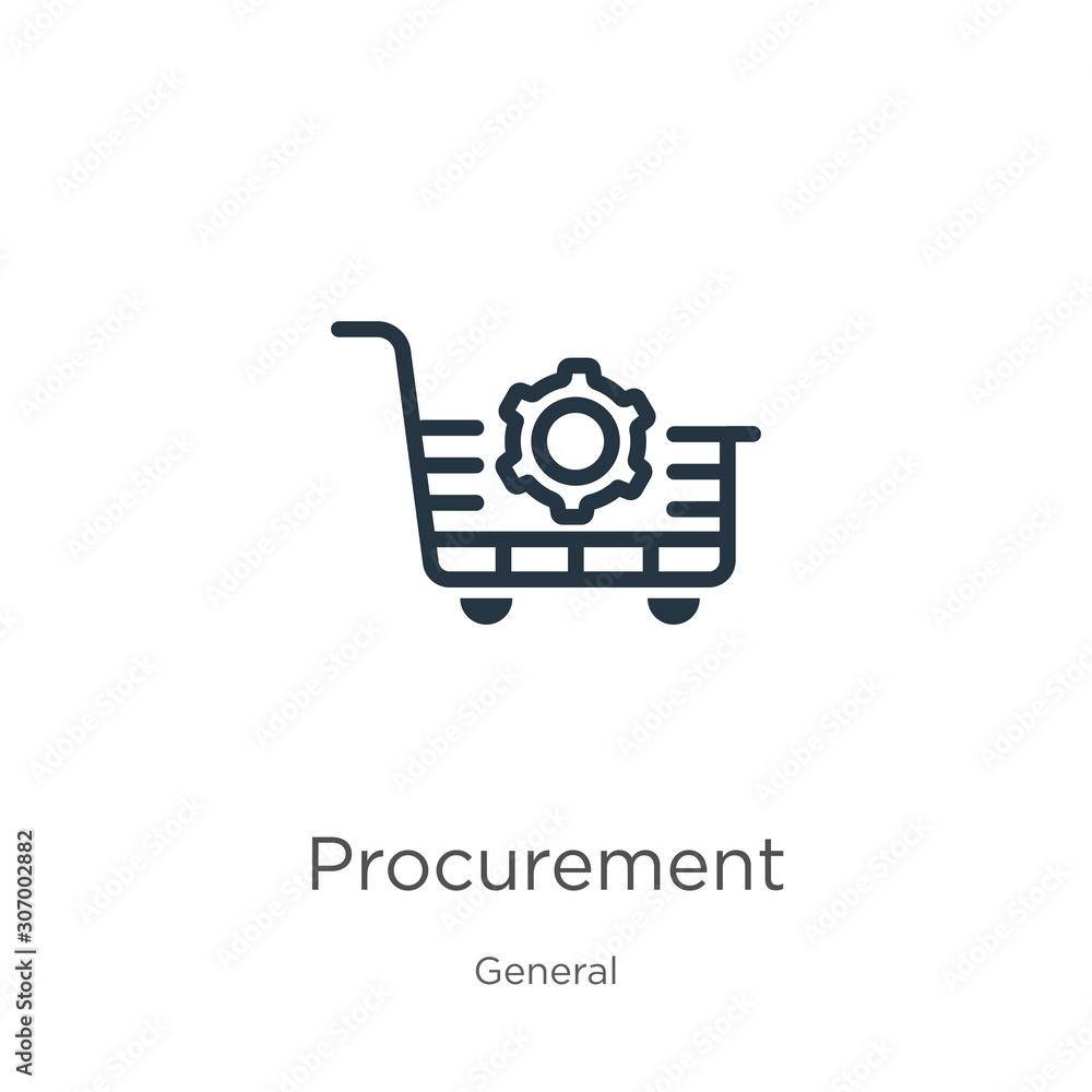 Aufkleber procurement icon. thin linear procurement outline icon isolated on white background from general col