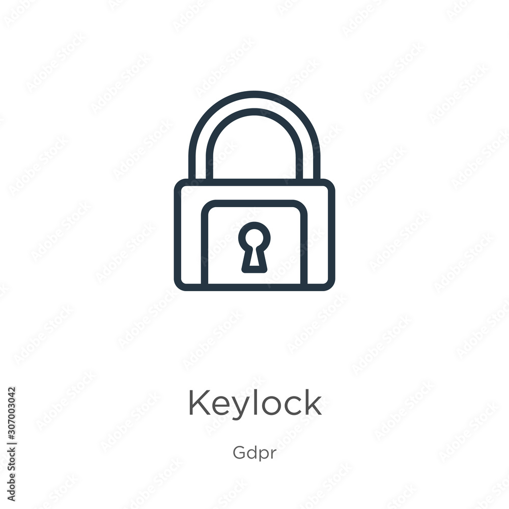Aufkleber keylock icon. thin linear keylock outline icon isolated on white background from gdpr collection. li