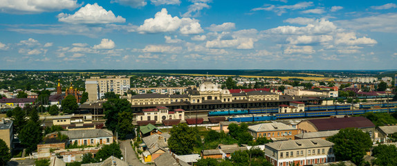 aiir panorama of railway station of Zhmerynka Ukraine