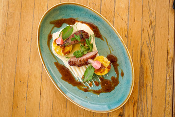 Chicken dish on a restaurant table