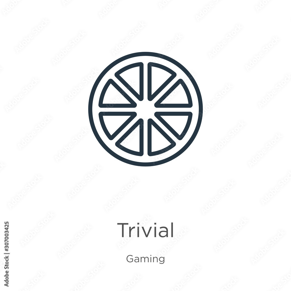 Poster trivial icon. thin linear trivial outline icon isolated on white background from gaming collection. 