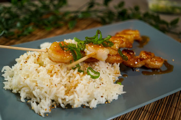 Chicken dish on a restaurant table