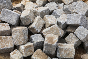 Pile of stone for bricklaying