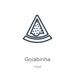 Goiabinha icon. Thin linear goiabinha outline icon isolated on white background from food collection. Line vector goiabinha sign, symbol for web and mobile