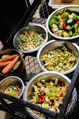 Vegetables and fruit ready for feeding animals in zoo