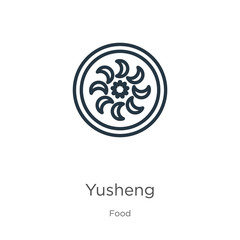 Yusheng icon. Thin linear yusheng outline icon isolated on white background from food collection. Line vector yusheng sign, symbol for web and mobile