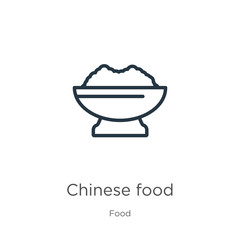 Chinese food icon. Thin linear chinese food outline icon isolated on white background from food collection. Line vector chinese food sign, symbol for web and mobile