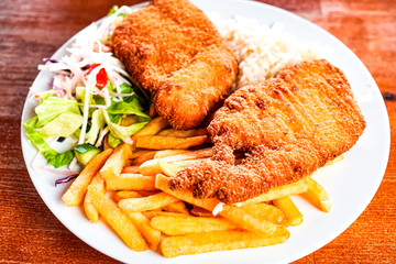 Chicken dish on a restaurant table