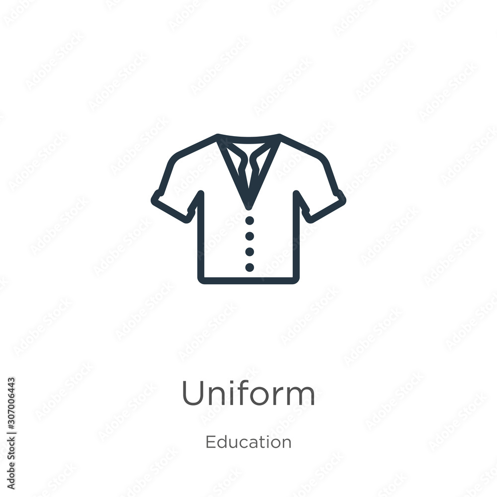 Poster uniform icon. thin linear uniform outline icon isolated on white background from education collectio