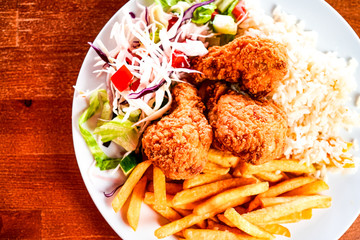 Chicken dish on a restaurant table