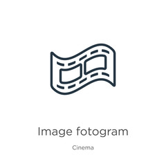 Image fotogram icon. Thin linear image fotogram outline icon isolated on white background from cinema collection. Line vector image fotogram sign, symbol for web and mobile