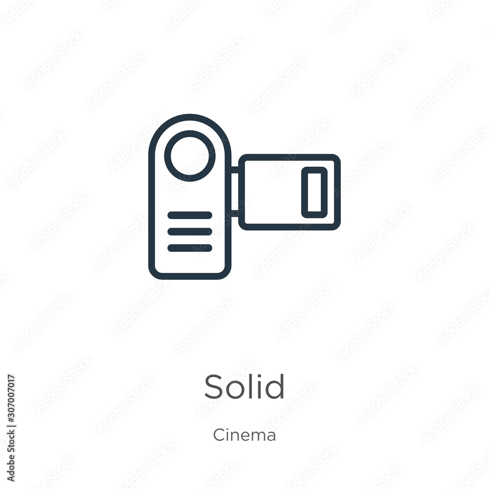 Poster solid icon. thin linear solid outline icon isolated on white background from cinema collection. line