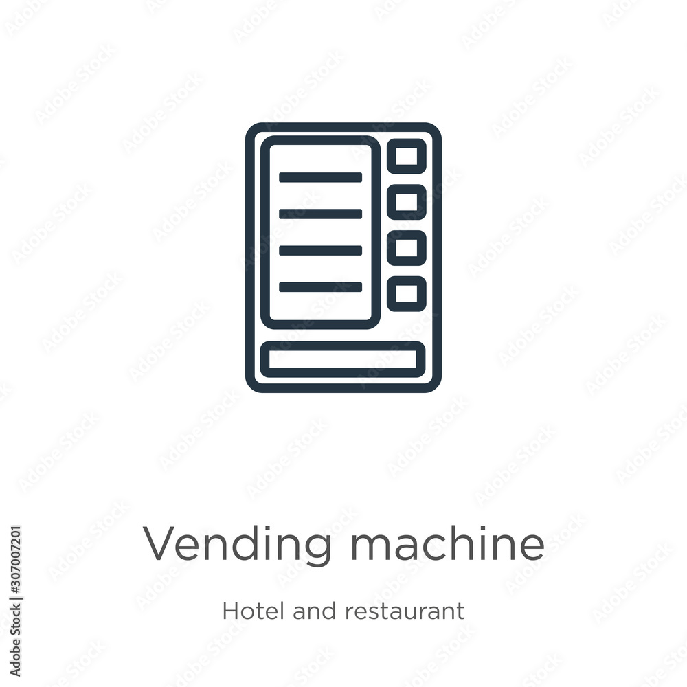 Aufkleber vending machine icon. thin linear vending machine outline icon isolated on white background from hot