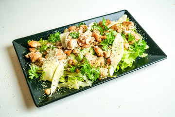 Chicken dish on a restaurant table