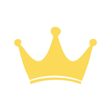 Golden crown vector icon. Hand made illustration isolated