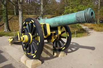 old defense cannon on a fortress wall