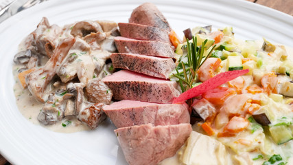 Chicken dish on a restaurant table