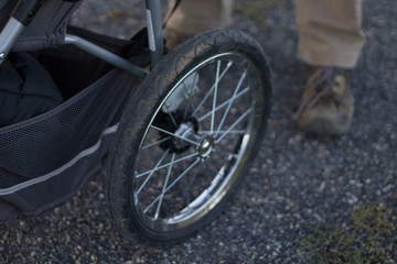 Fototapeta na wymiar Stroller tire