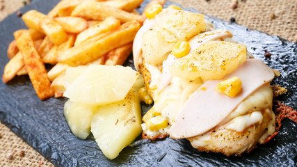 Chicken dish on a restaurant table