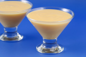 Custard, sweet and creamy dessert.