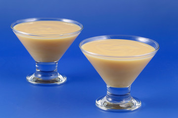 Custard, sweet and creamy dessert.