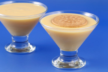 Custard, sweet and creamy dessert.