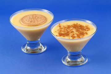 Custard, sweet and creamy dessert.