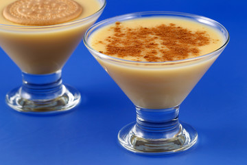 Custard, sweet and creamy dessert.